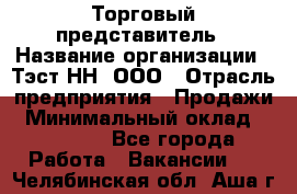 Торговый представитель › Название организации ­ Тэст-НН, ООО › Отрасль предприятия ­ Продажи › Минимальный оклад ­ 40 000 - Все города Работа » Вакансии   . Челябинская обл.,Аша г.